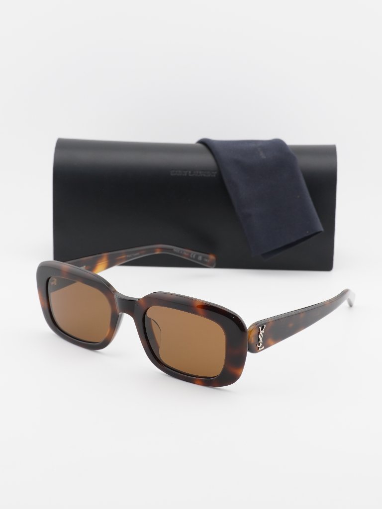 Saint Laurent Slm130/F 004 Rectangle Sunglasses - Havana/Brown